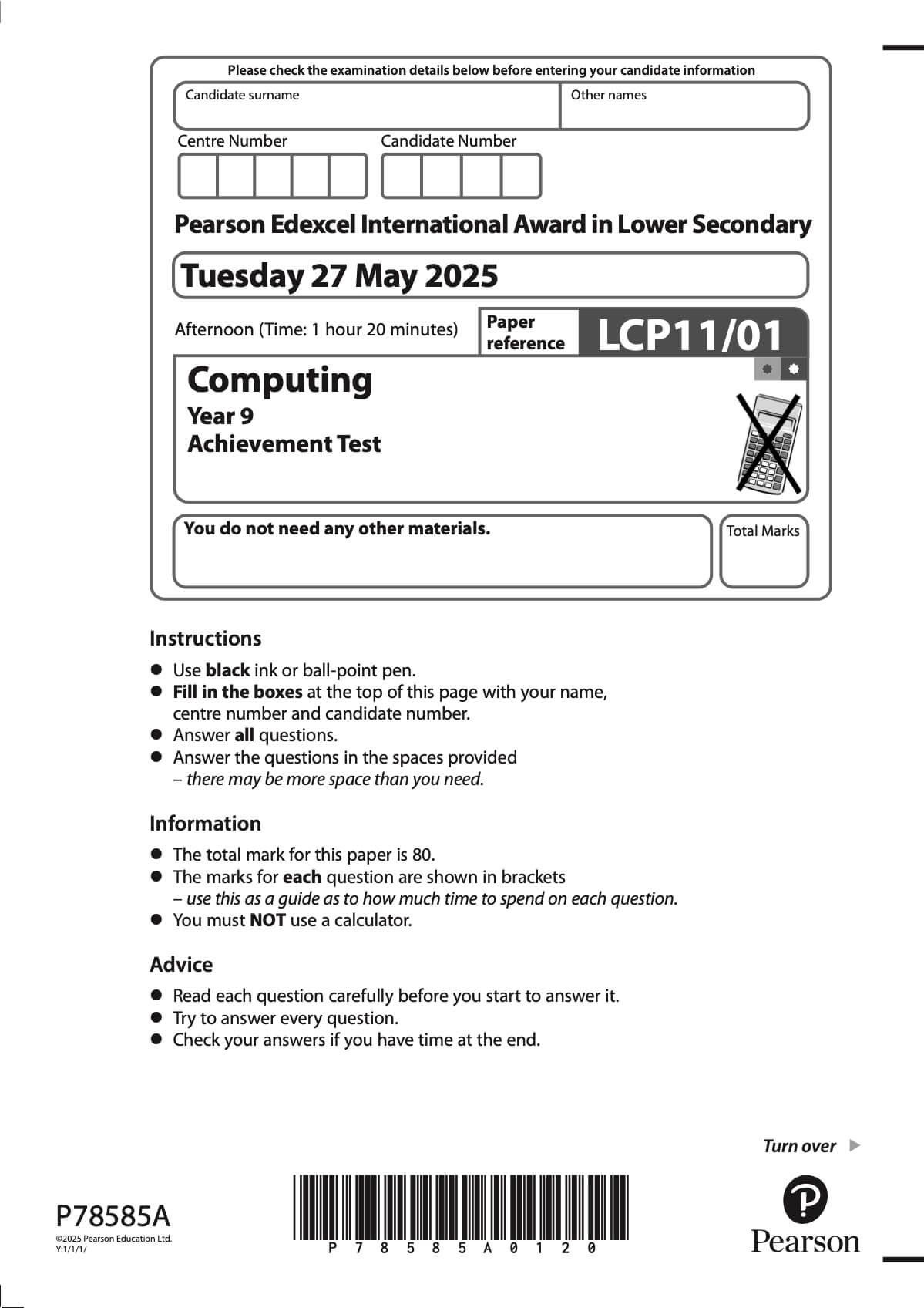 ICT | iLower Secondary Pearson Edexcel Past Papers_1