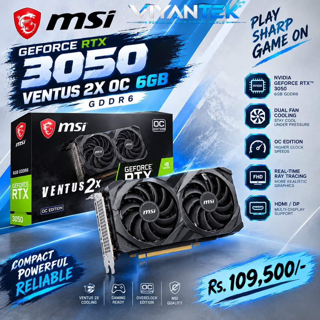MSI RTX 3050 Ventus 2X OC 6GB GDDR6