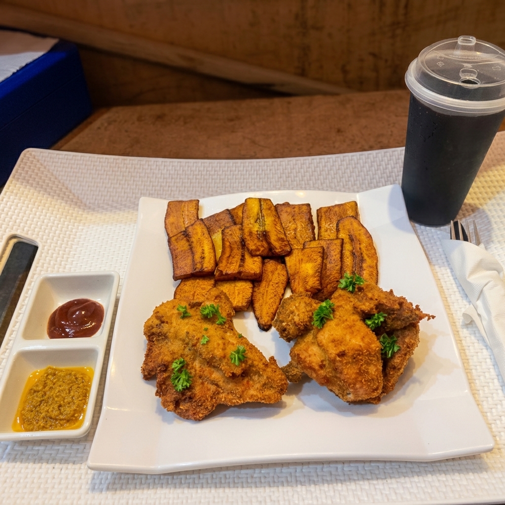 1/4 Poulet pané + accompagnement