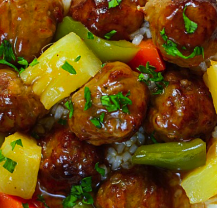 Lentil 'Meatballs' w/Pineapple-Potato Salad [fri]