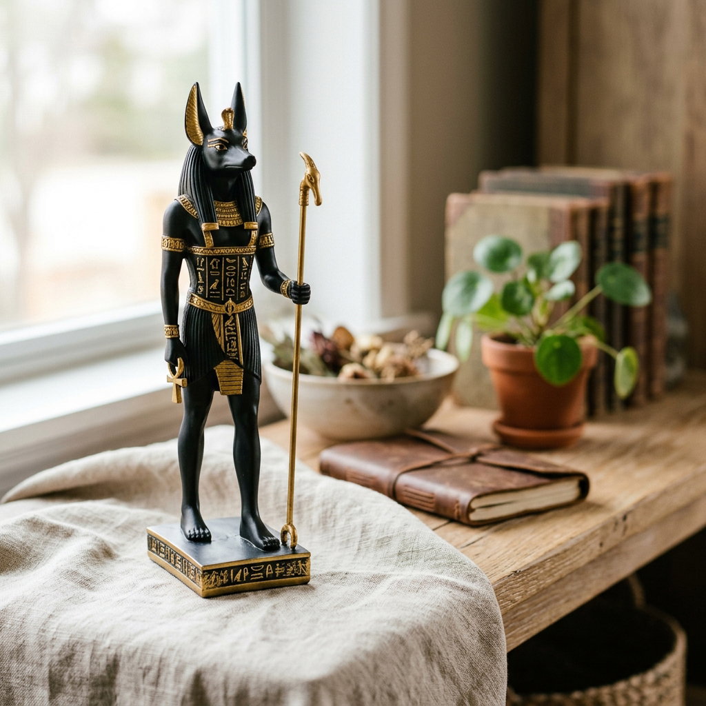 Pharaonic Decorative Egyptian Long Anubis Statue