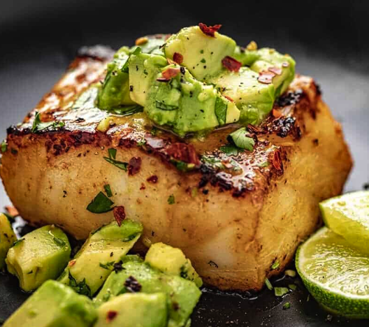 Sesame‑Crusted Sea Bass w/Avocado Salad [fri] 