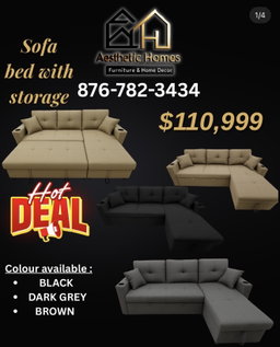 Luxury Convertible Sofa Bed with Storage | 3-in-1 Multifunctional Sectional