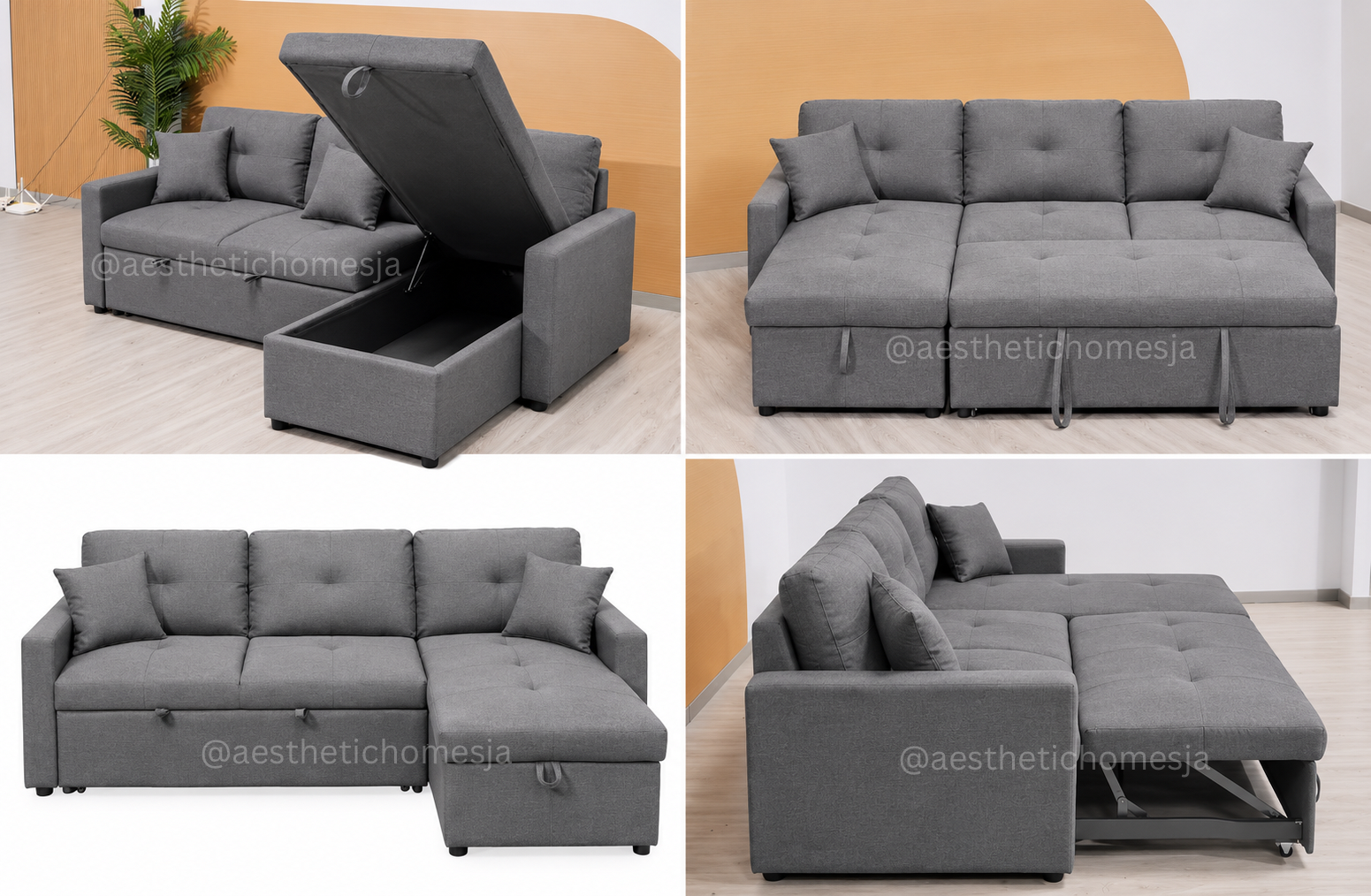 Luxury Convertible Sofa Bed with Storage | 3-in-1 Multifunctional Sectional_0