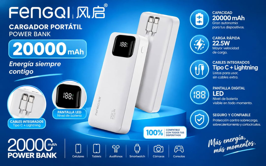 Cargador portátil de 20000 MaH
