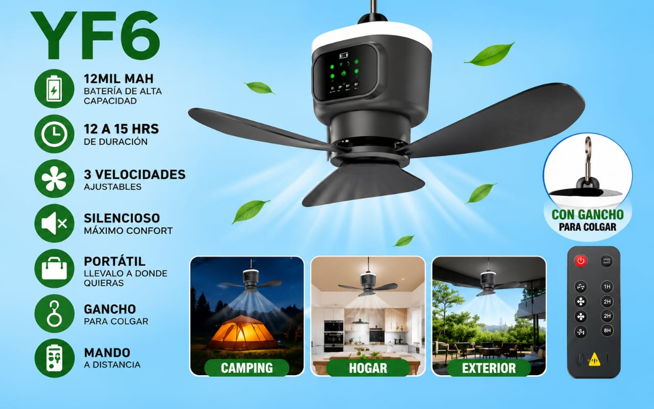 Ventilador recargable de techo_0