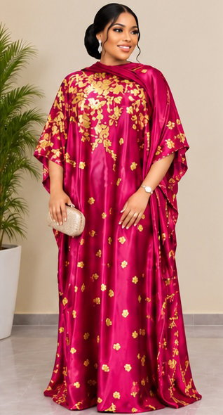 Green Maxi Satin Dress _4