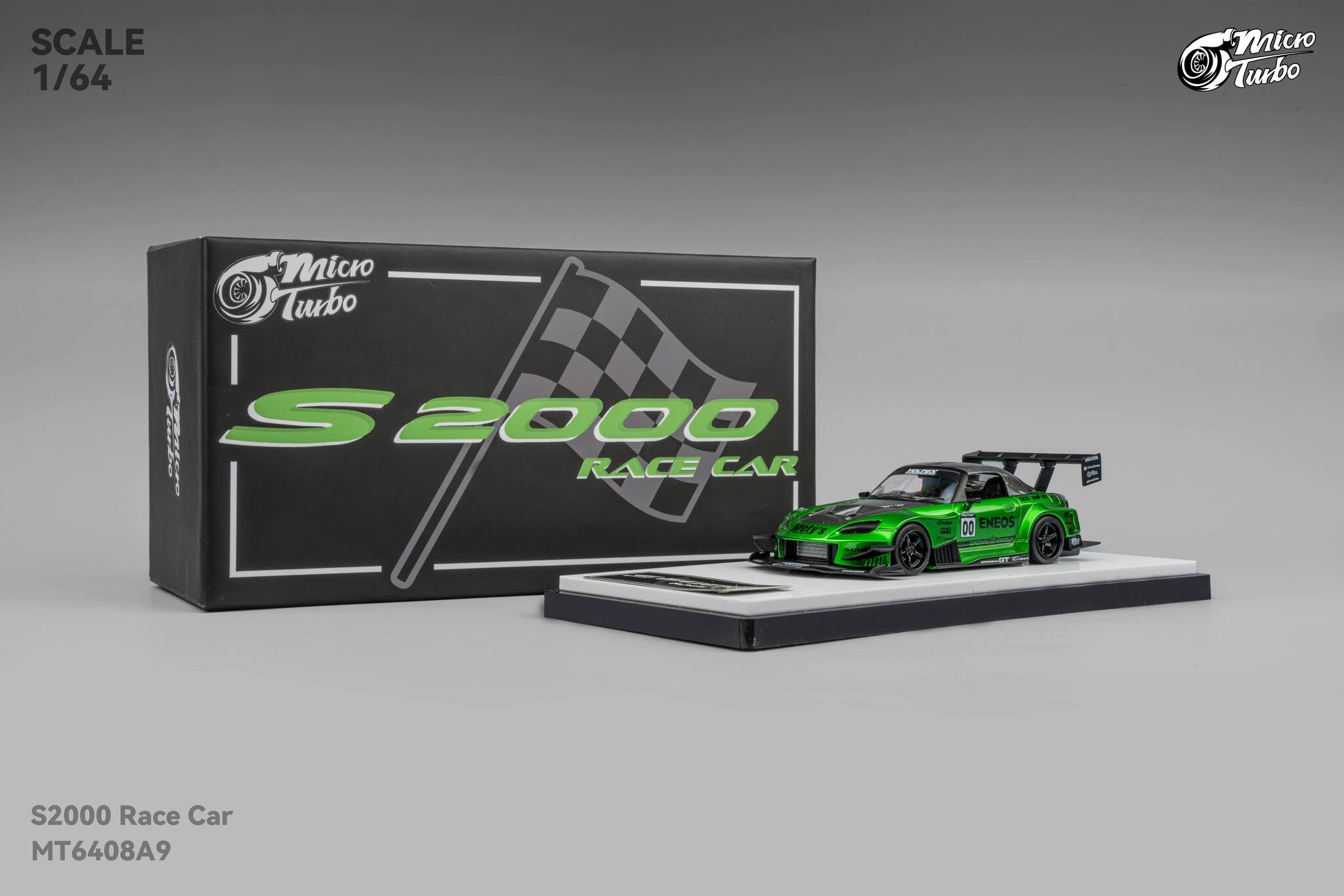 MICRO TURBO MODEL 1/64 HONDA S2000 CUSTOM RACE CAR - METALLIC GREEN_8
