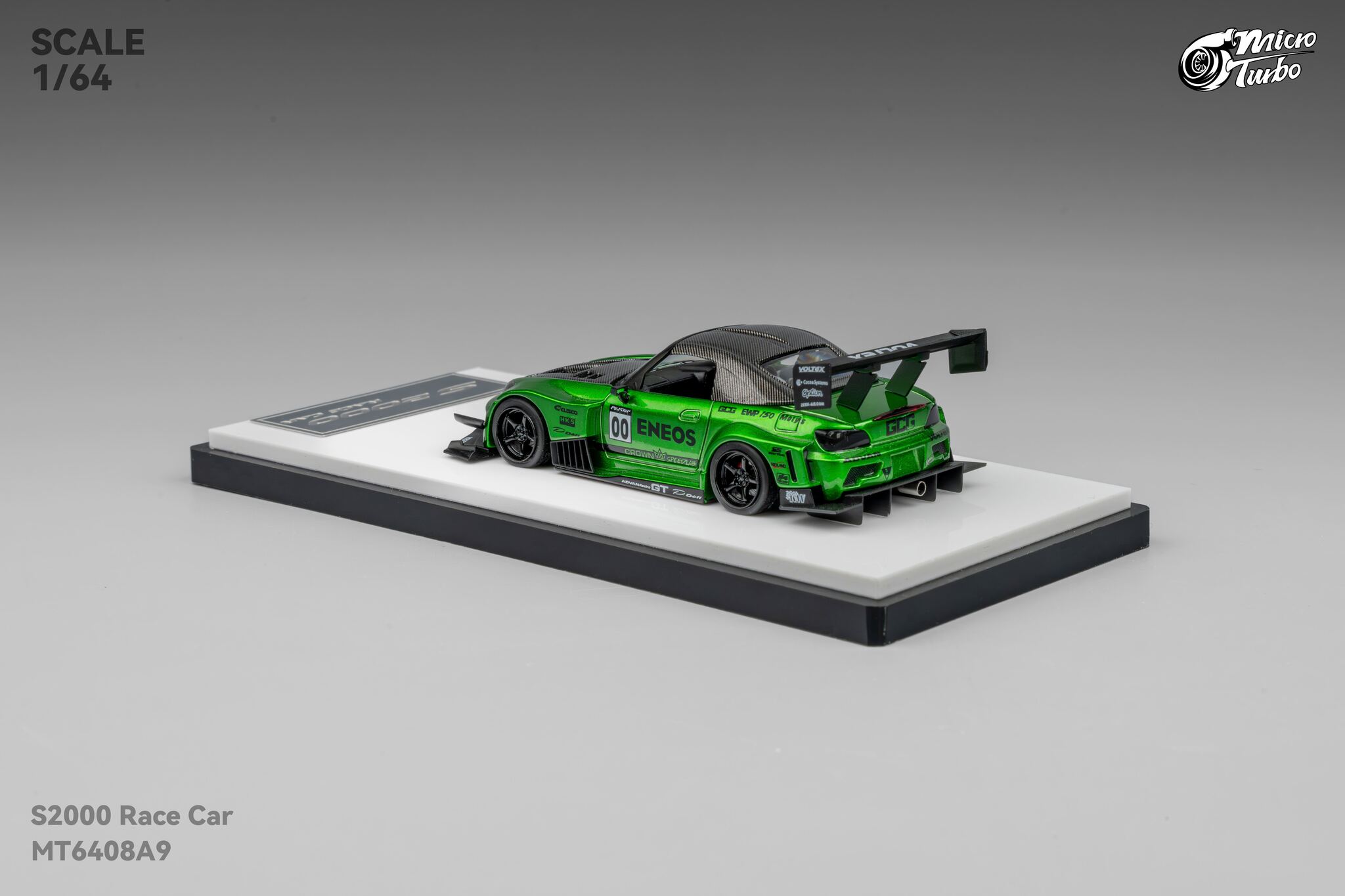 MICRO TURBO MODEL 1/64 HONDA S2000 CUSTOM RACE CAR - METALLIC GREEN_6