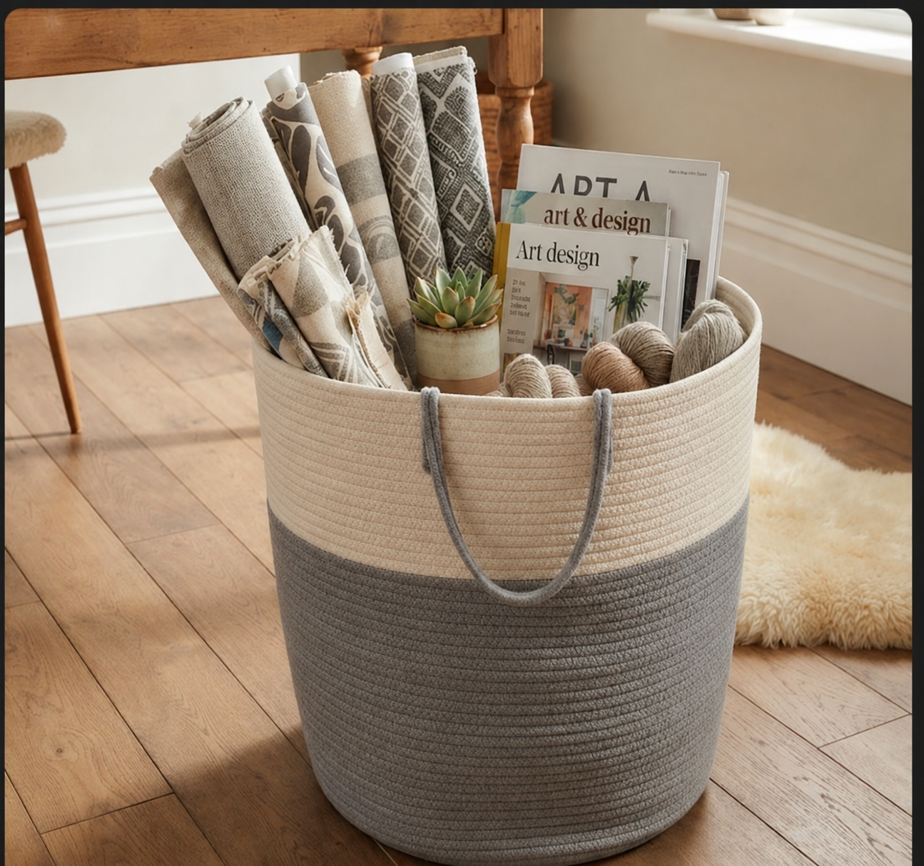 Grey Handwoven Basket_0