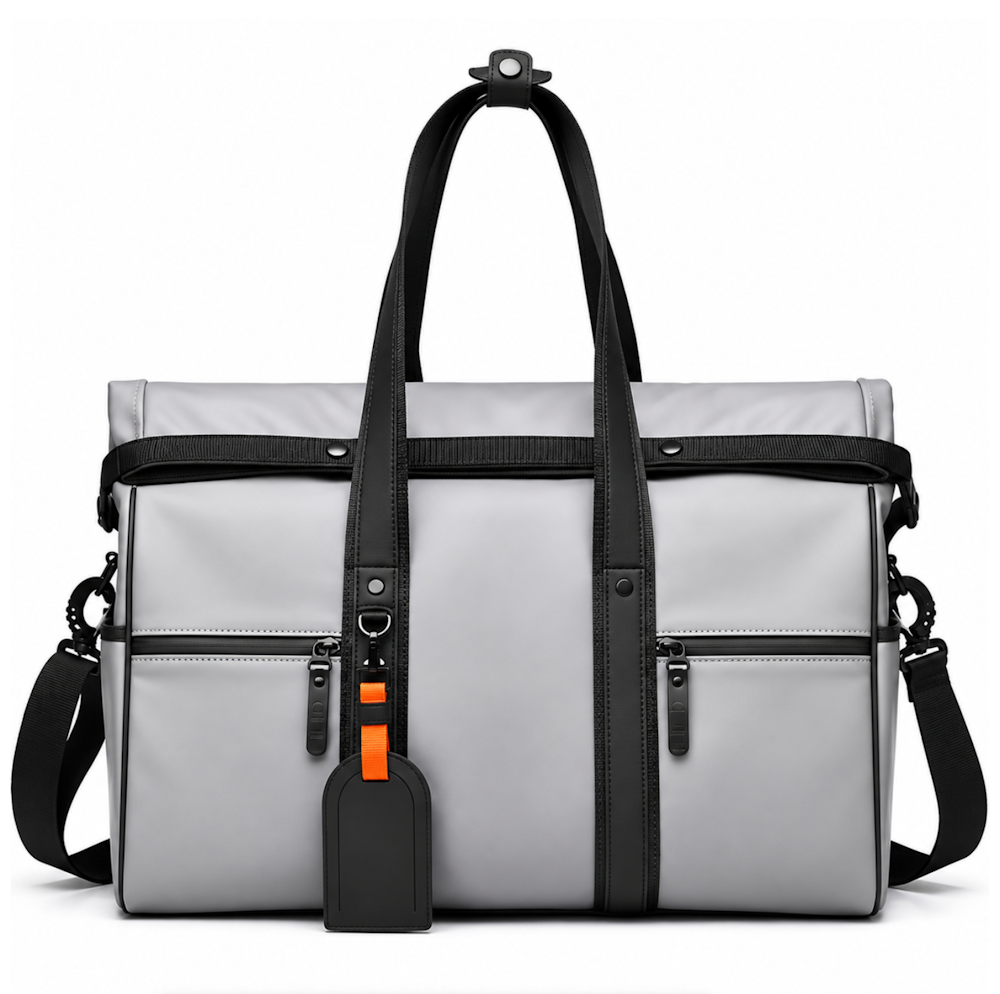 Expandable PU Leather Multi-Pocket Travel Duffel Bag_1