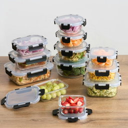 24-Piece Air Tight Glass Storage Containers