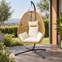 Indoor and Outdoor Capri Hanging Pod Chair with Cushions
