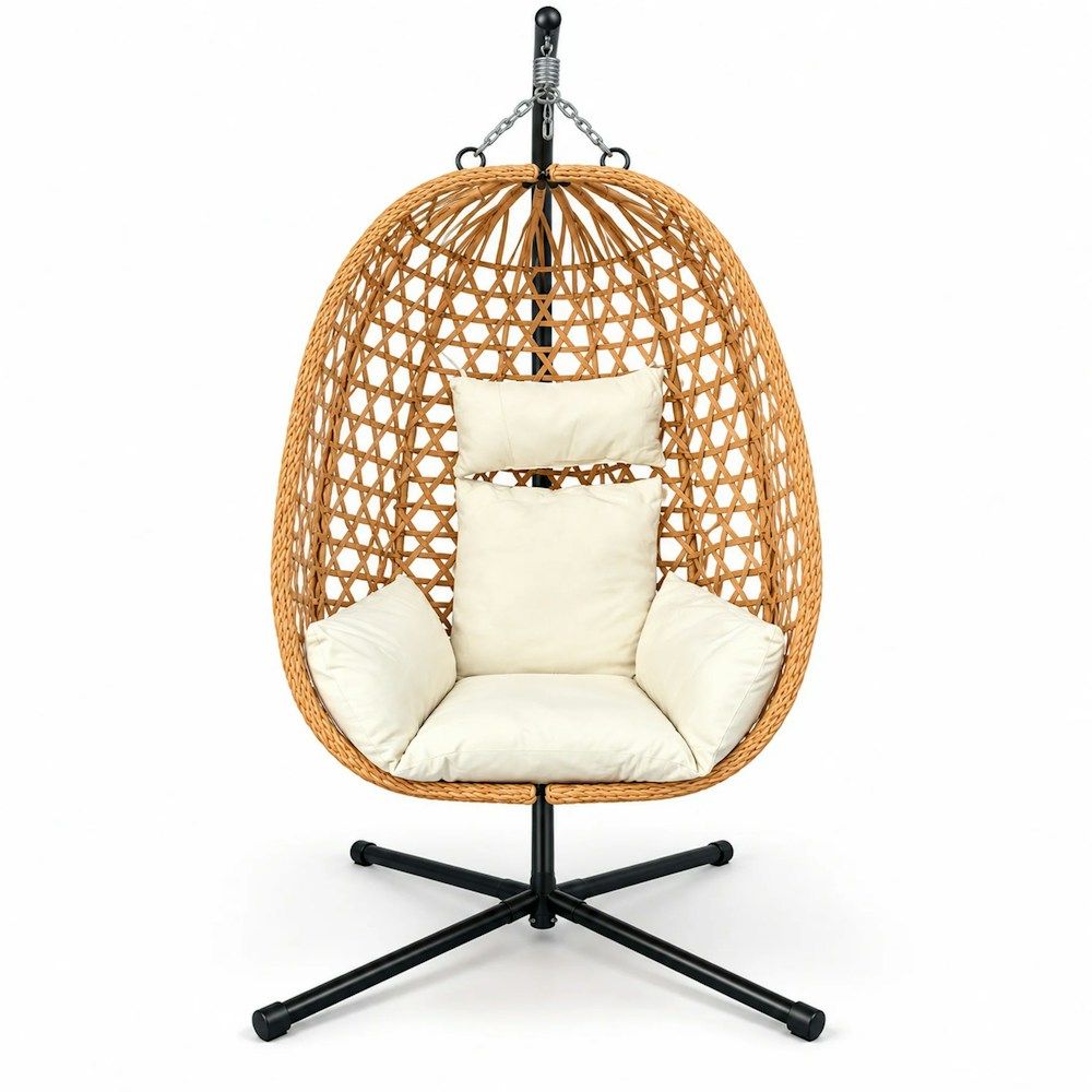 Indoor and Outdoor Capri Hanging Pod Chair with Cushions_3