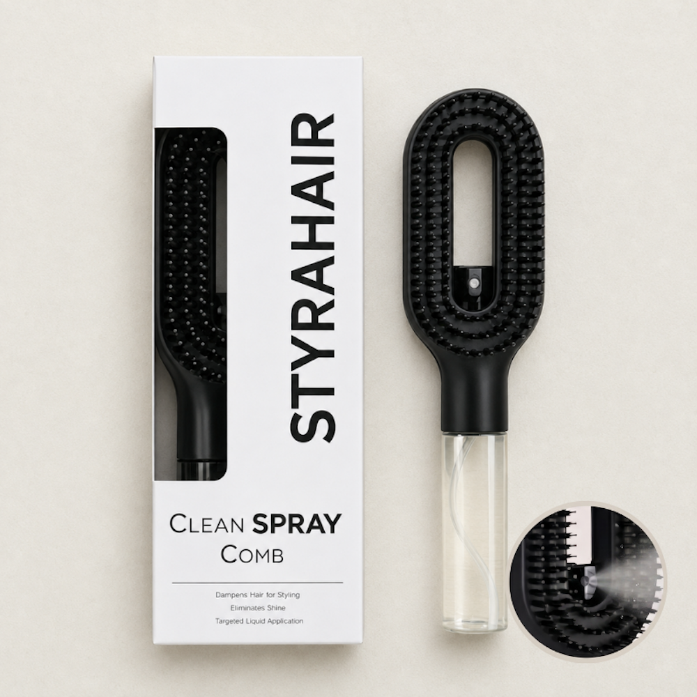 2-in-1 Fine Mist Detangling Hair Brush with Refillable Water Reservoir