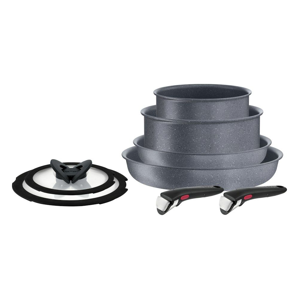 8-Piece Ingenio Oven Safe Stone Grey Cookware Set_0
