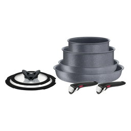8-Piece Ingenio Oven Safe Stone Grey Cookware Set