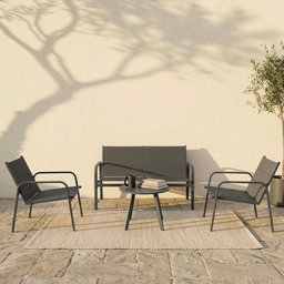 4-Piece Weather-Resistant Padded Steel Patio Set