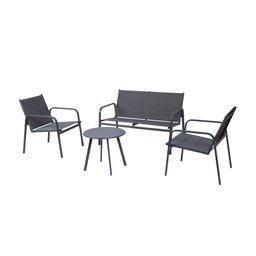 4-Piece Weather-Resistant Padded Steel Patio Set