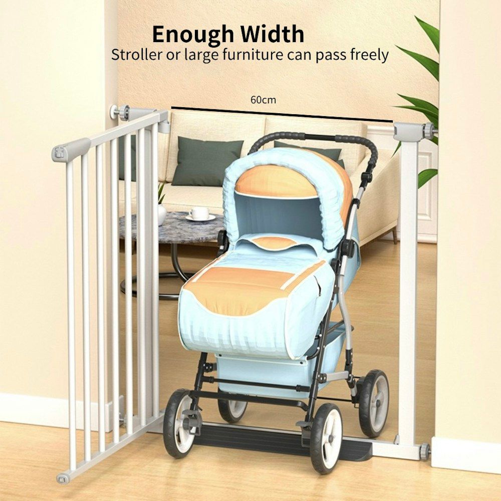 Adjustable Baby and Pet Safety Gate with Auto-Close and Step-Through Pedal_3