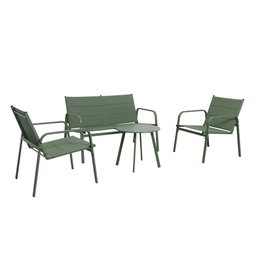 4-Piece Weather-Resistant Padded Steel Patio Set