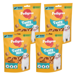 4x Tasty Minis Chewy Chunks Dog Treats