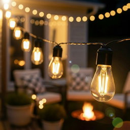 10m Solar LED Vintage Festoon Outdoor Bulb String Light