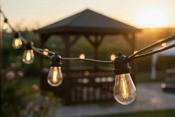 10m Solar LED Vintage Festoon Outdoor Bulb String Light