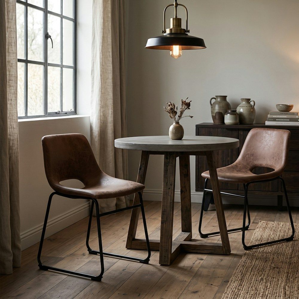 2x Savoy PU Leather Dining Chairs