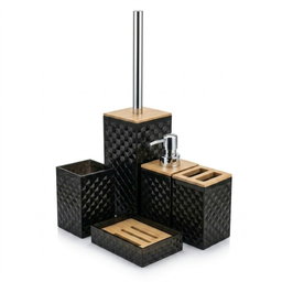5-Piece Diamond-Cut Bathroom Accessory Set