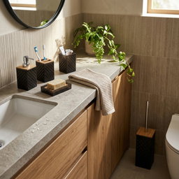 5-Piece Diamond-Cut Bathroom Accessory Set