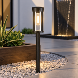 4x Solar-Powered LED Garden Spike Lights