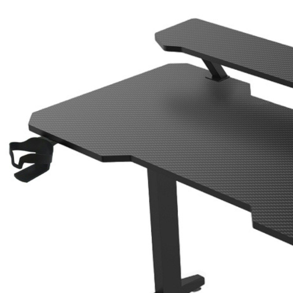 Gaming Table with Tiered Shelf and Headset Holder_1