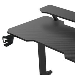 Gaming Table with Tiered Shelf and Headset Holder