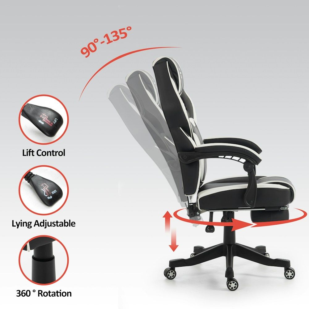 Aeronautica Reclining Gaming Chair with Footrest_3