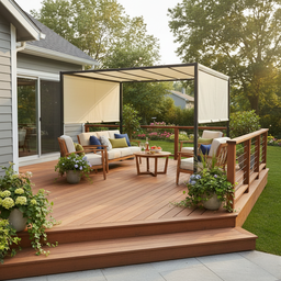 Outdoor Pergola with Retractable Canopy