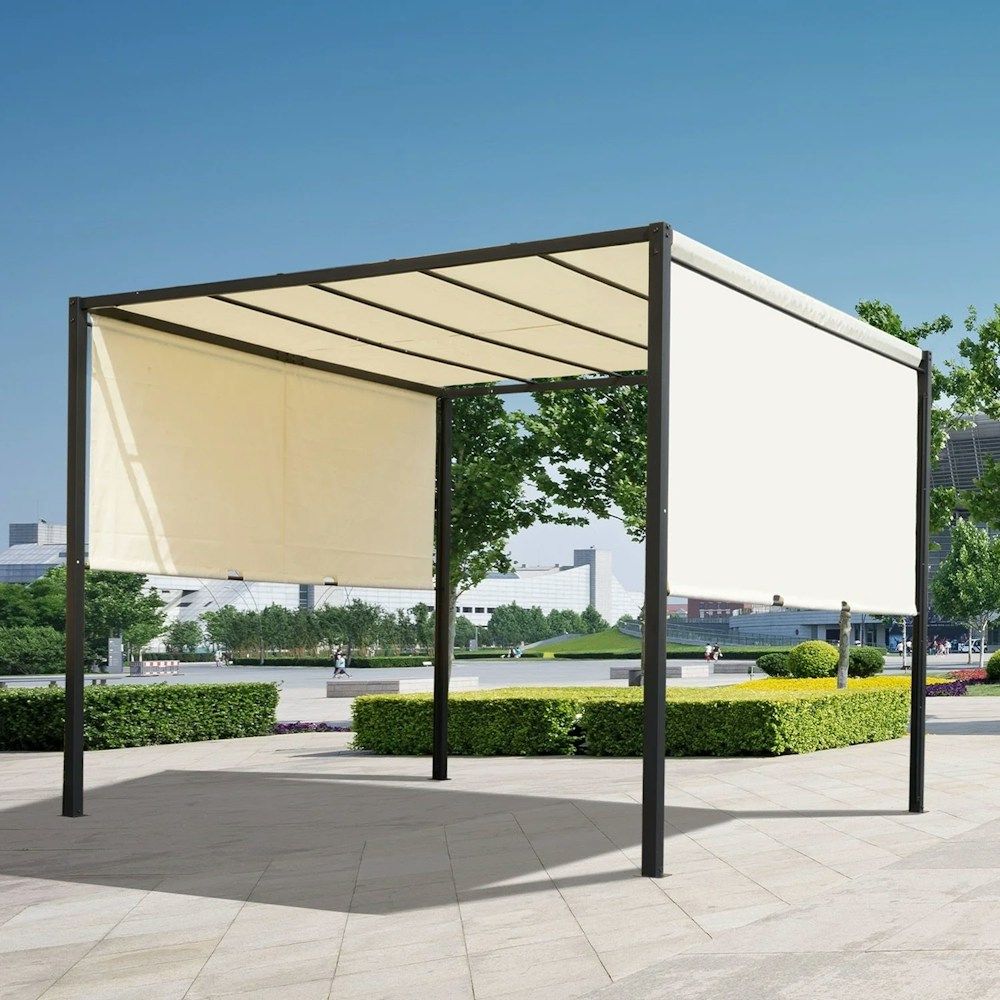 Outdoor Pergola with Retractable Canopy_3