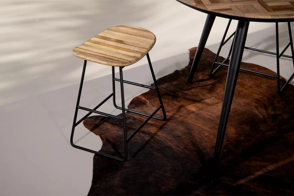 Solid Teakwood Dining Stool_0