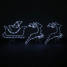 3-Piece Solar LED Santa and Sleigh Tube Lights