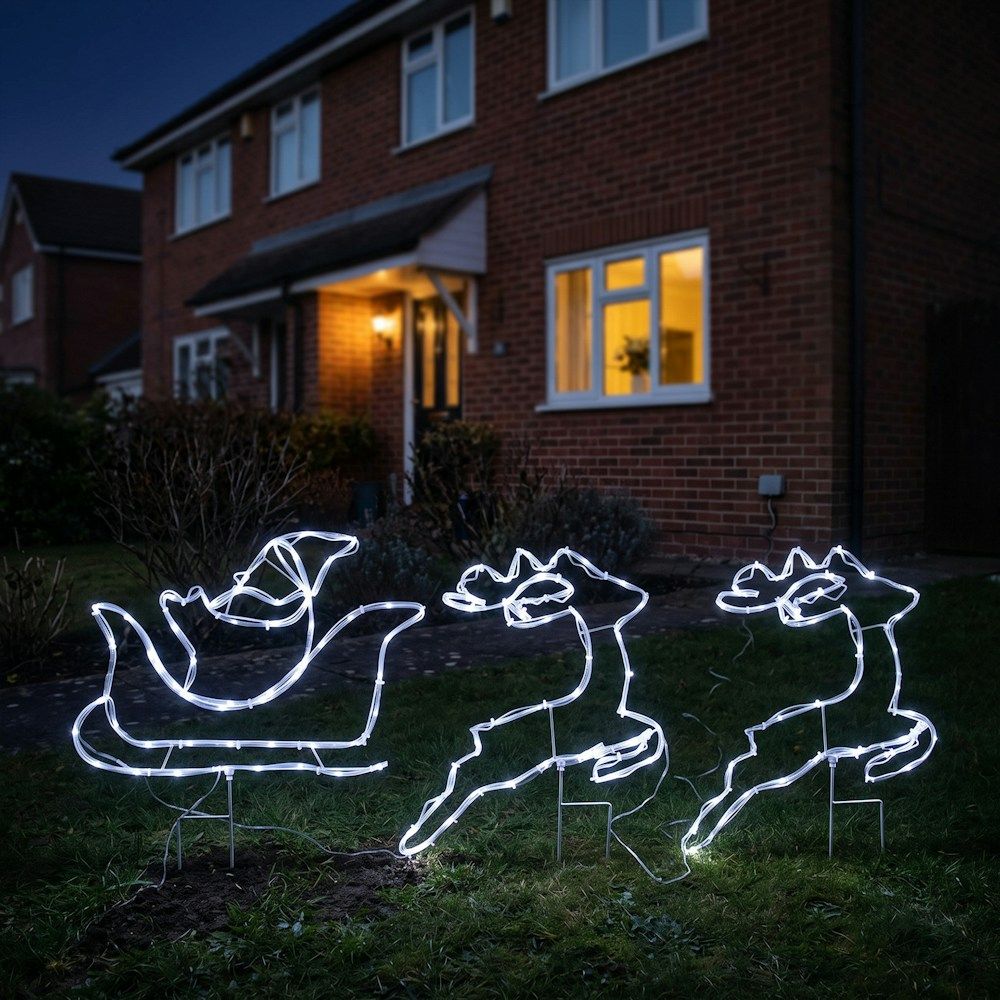 3-Piece Solar LED Santa and Sleigh Tube Lights_2