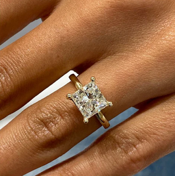 Princess Shape Lab Grown Diamond Solitaire Ring
