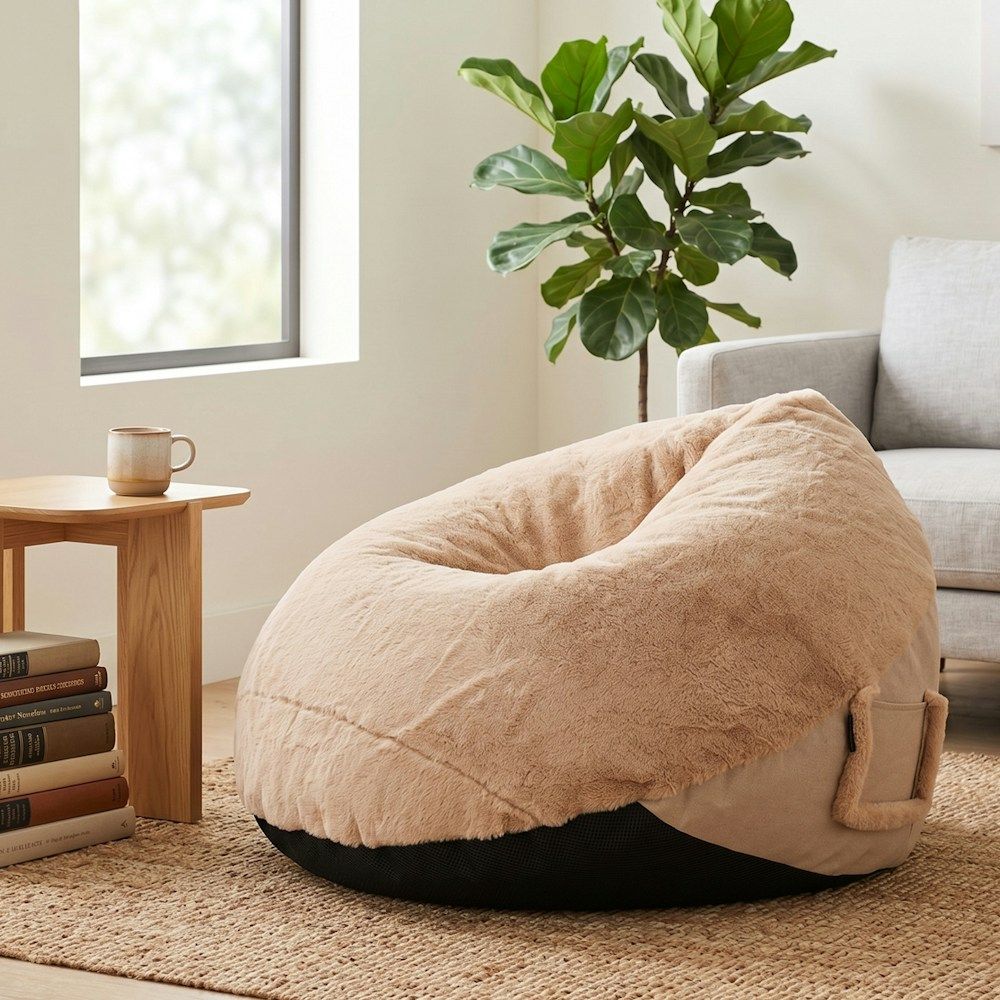 Faux Fur Indoor Foam Beanbag_0