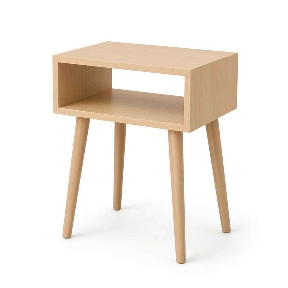 2x Contemporary Wooden Bedside Tables