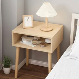 2x Contemporary Wooden Bedside Tables
