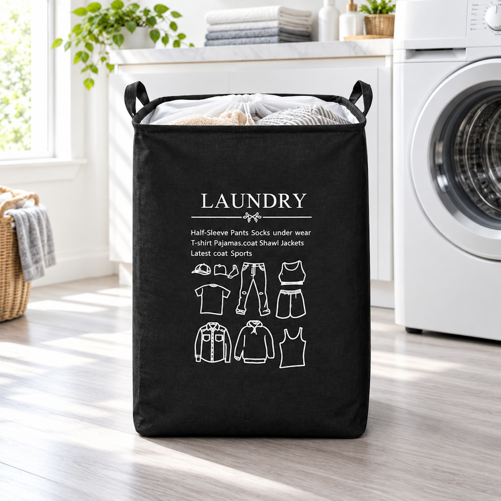 Fabric Foldable Laundry Basket_1