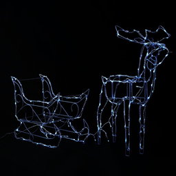 160 LED Solar Powered Reindeer with Sleigh
