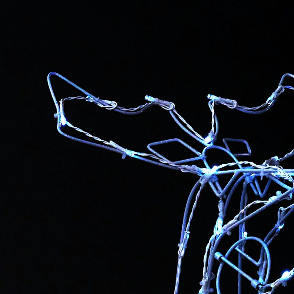160 LED Solar Powered Reindeer with Sleigh_2