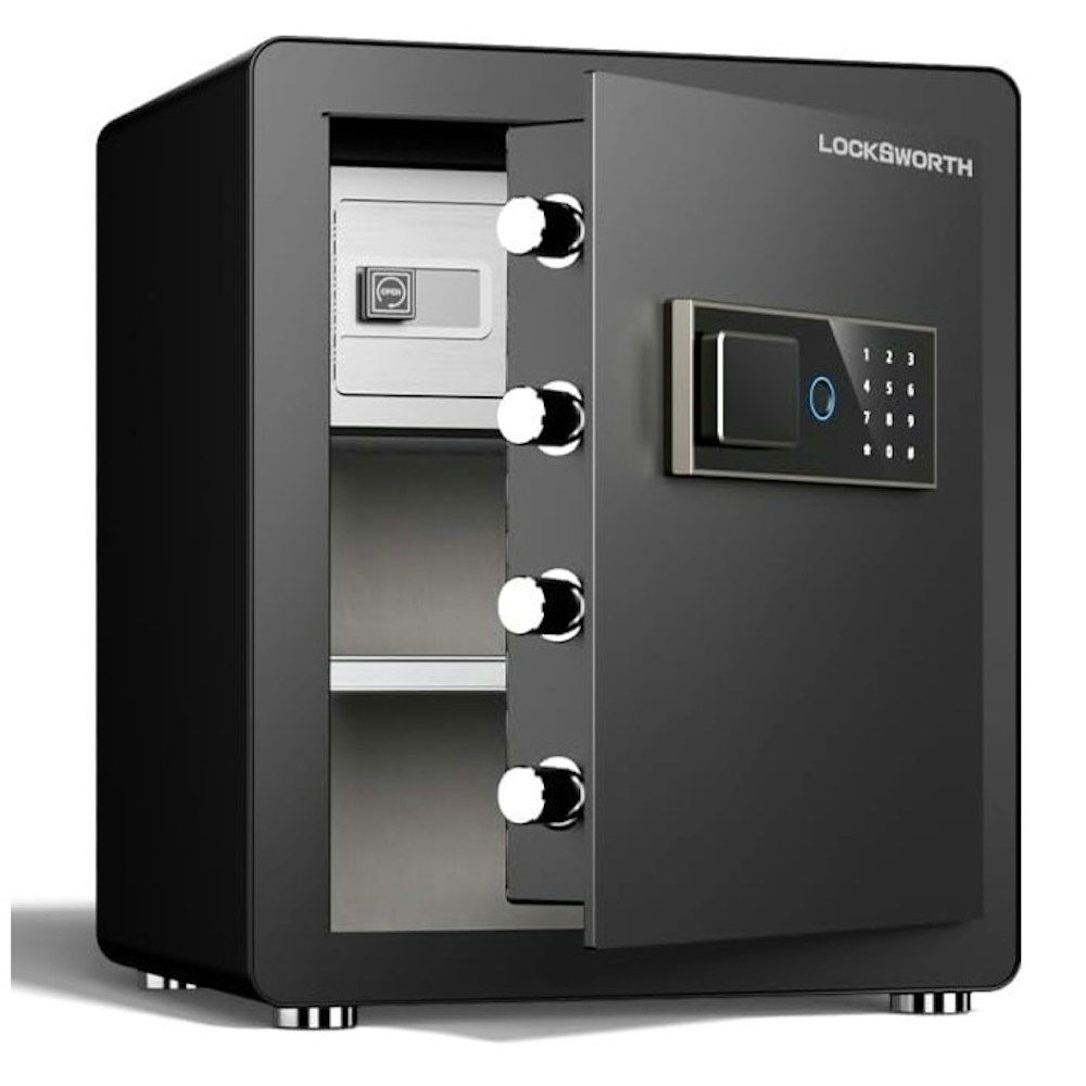Fingerprint Safe with Digital Keypad and Key Lock