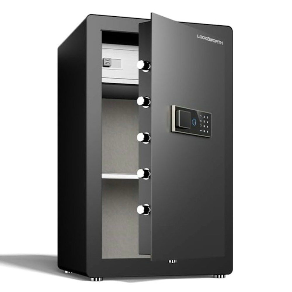Fingerprint Safe with Digital Keypad and Key Lock_2