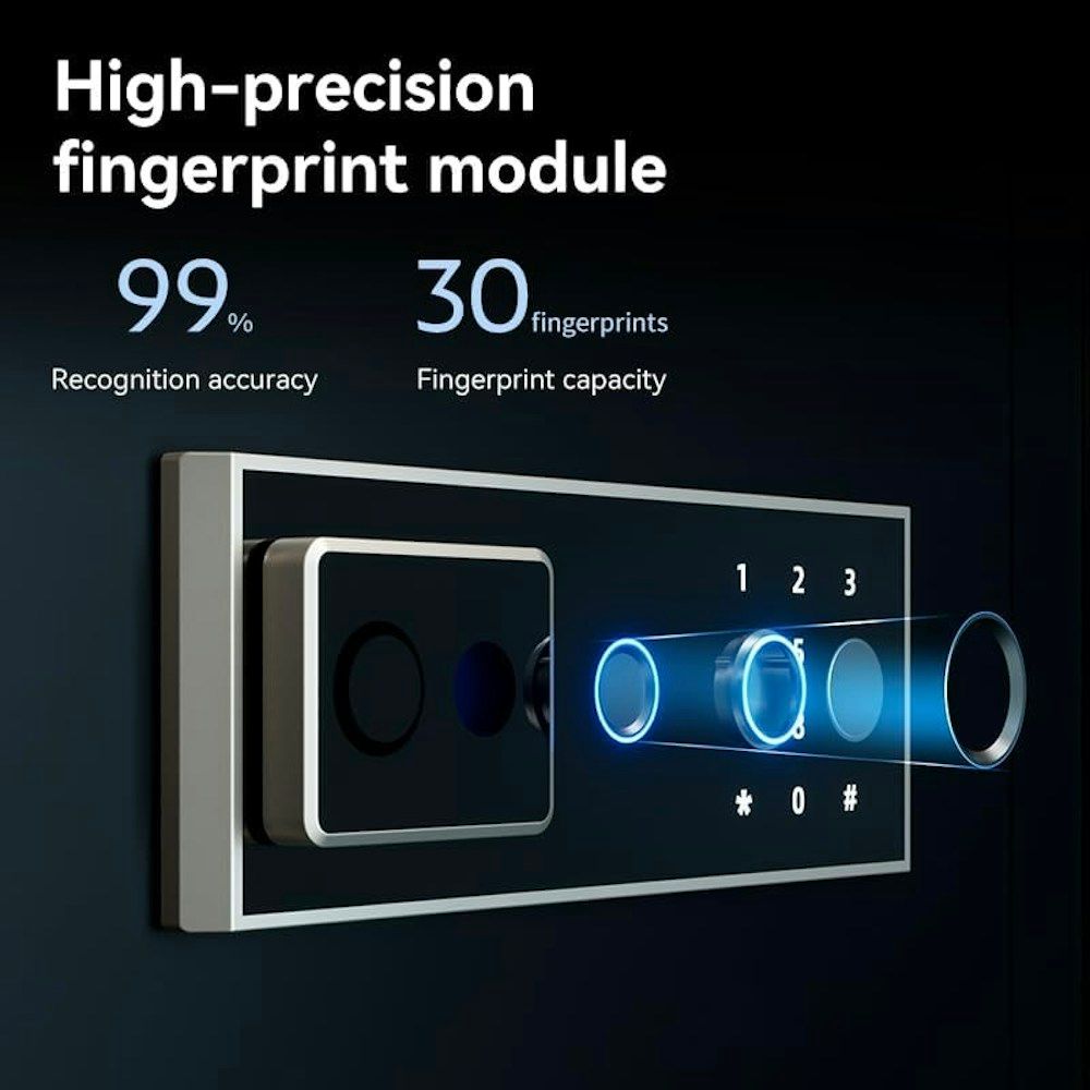 Fingerprint Safe with Digital Keypad and Key Lock_3